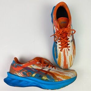 ASICS Novablast Running Shoes Sneakers Men’s 10 Digital Aqua Marigold Orange